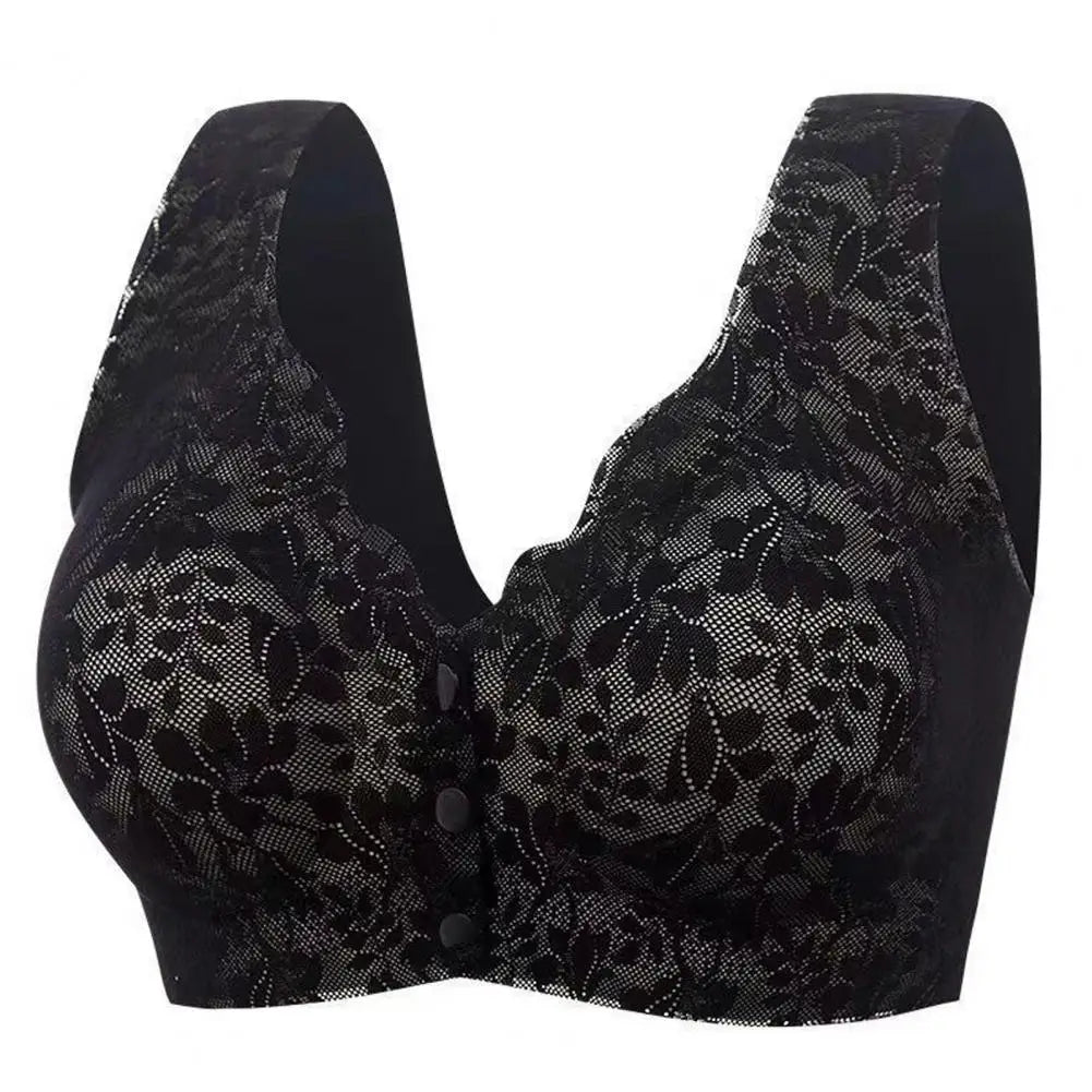 Ruth - Soutien-gorge en dentelle pour femme avec fermeture sur le devant et bretelles larges