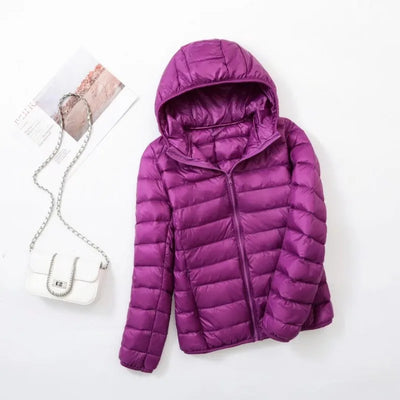 Veste à la baisse des femmes avec capuche