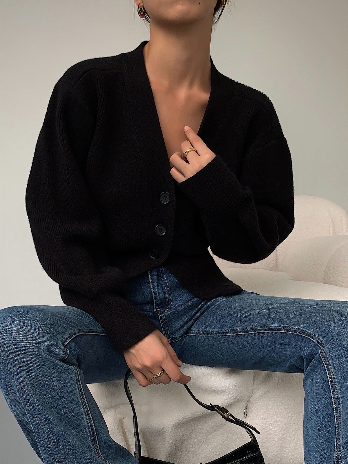 Loulou - Suéter tipo cárdigan para mujer
