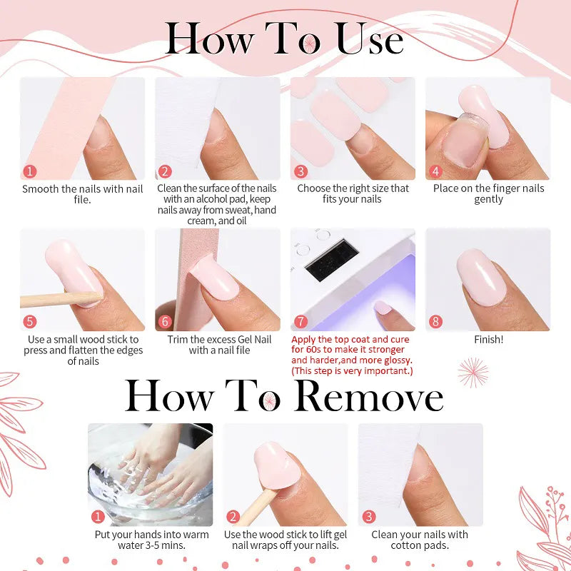 Set di adesivi per unghie in gel con lampada UV