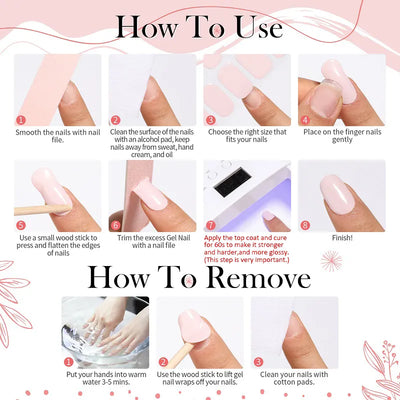 Set di adesivi per unghie in gel con lampada UV