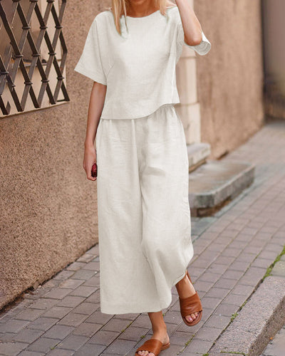 Ensemble haut et pantalon légers | Lin | Frais et confortable