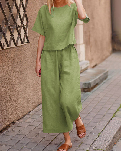 Ensemble haut et pantalon légers | Lin | Frais et confortable
