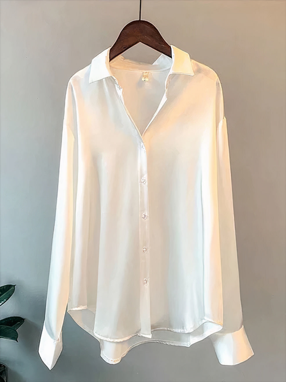 Blusa de satén de manga larga - Klara
