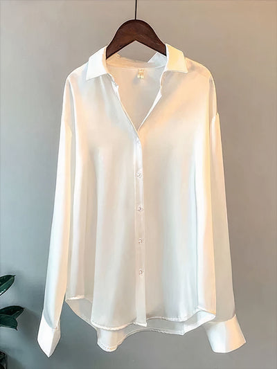 Blusa de satén de manga larga - Klara