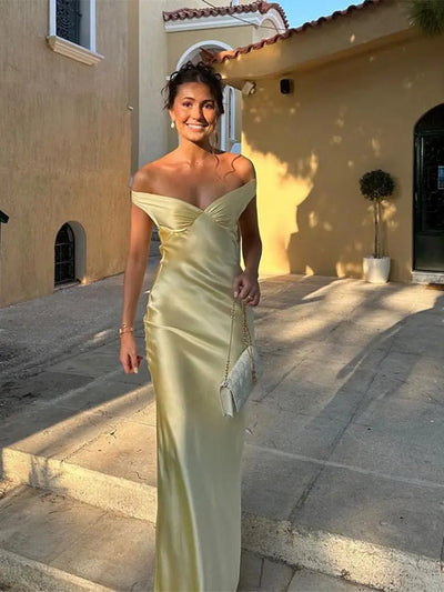 Vestido de noche asimétrico para mujer - Entallado - Largo hasta el suelo - Elegante vestido de noche