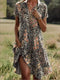 Carla | Elegante vestido floral con escote en pico y botones