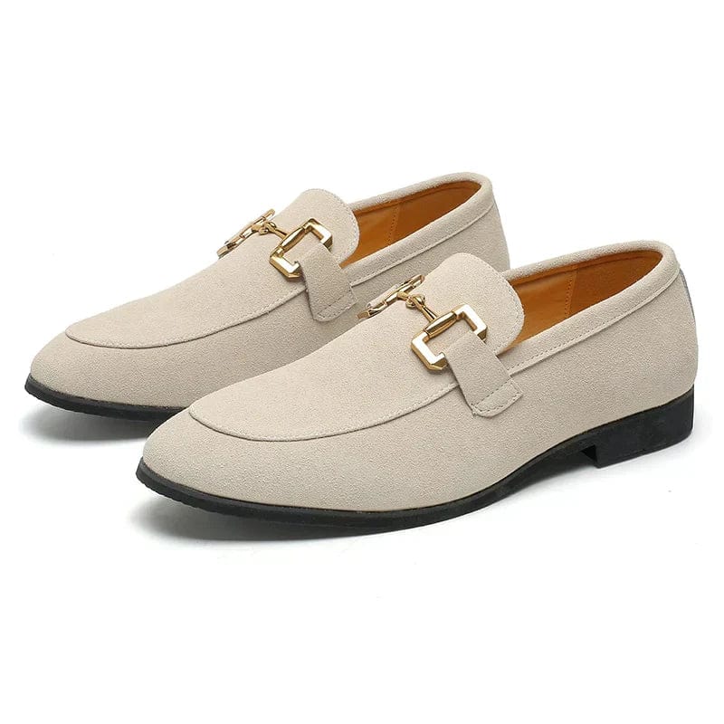 Negro - Mocasines de ante con hebilla de metal