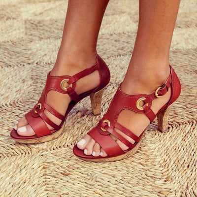 Sandalia Cruz (Tacón Comodidad + Estabilidad) ¡Tendencia de la temporada!