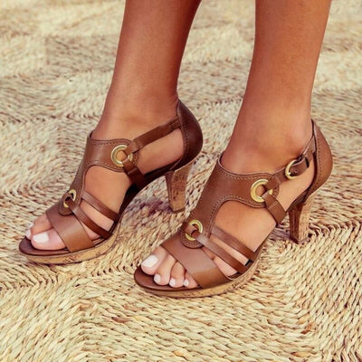 Sandalia Cruz (Tacón Comodidad + Estabilidad) ¡Tendencia de la temporada!