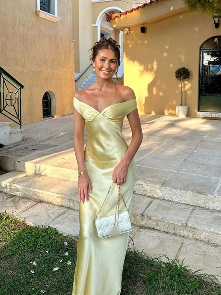 Vestido de noche asimétrico para mujer - Entallado - Largo hasta el suelo - Elegante vestido de noche