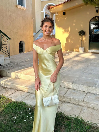 Vestido de noche asimétrico para mujer - Entallado - Largo hasta el suelo - Elegante vestido de noche