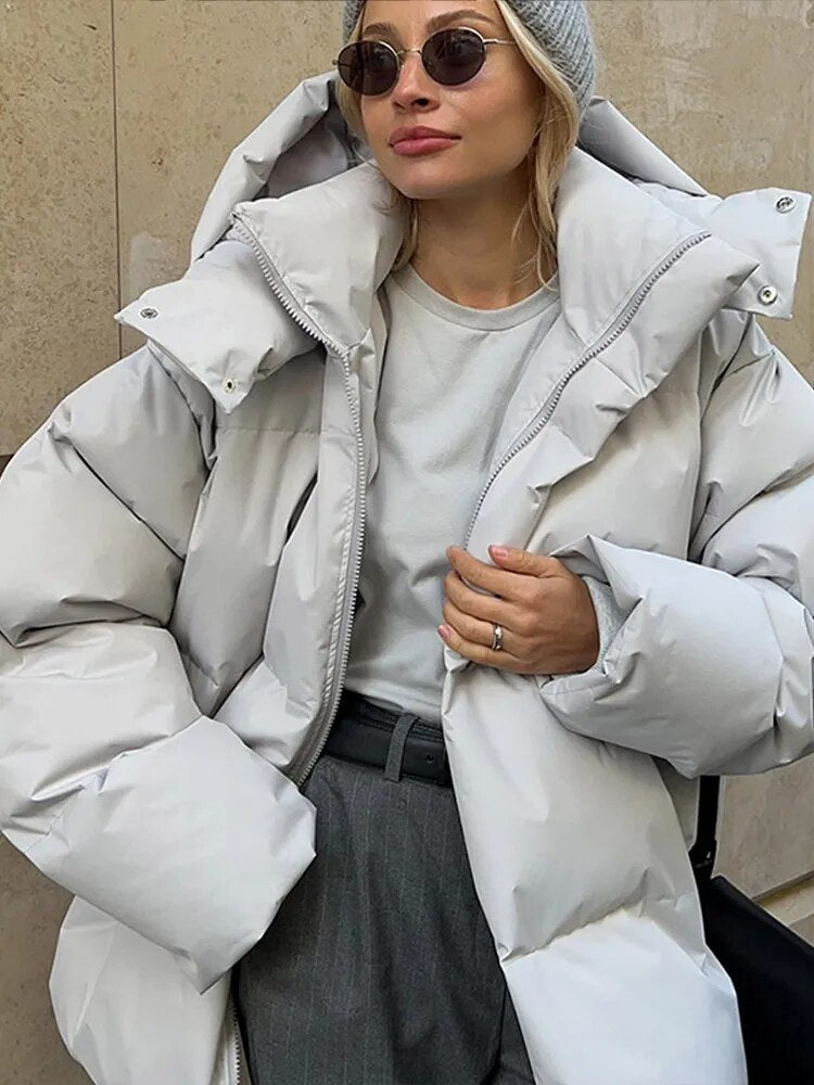 Avelena - Elegante giacca oversize con cappuccio