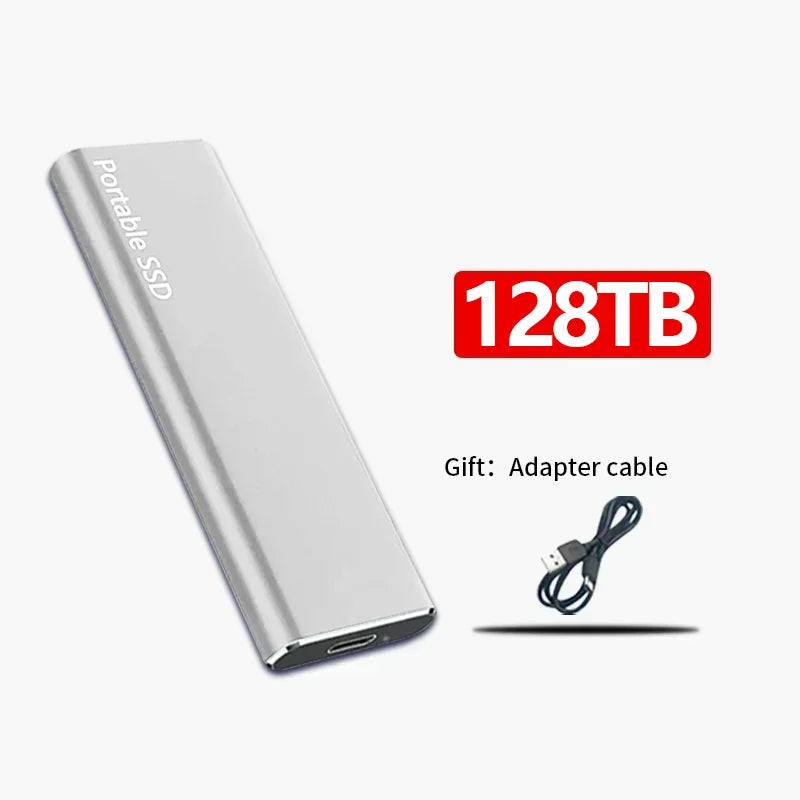 Disco duro externo SSD rápido, moderno y compacto: 128 TB, 16 TB, 4 TB y 1 TB