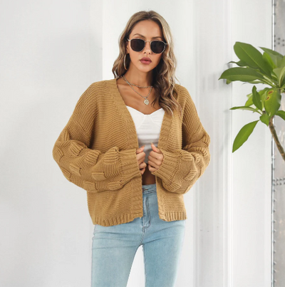 Maglione da donna lussuoso a maniche lunghe e caldo
