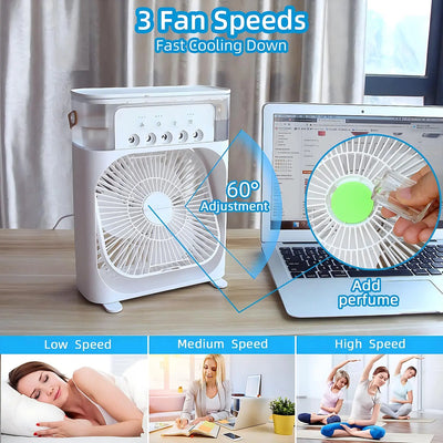 AirCooler Pro 3 en 1 - ventilateur, climatiseur et humidificateur avec éclairage LED couleur