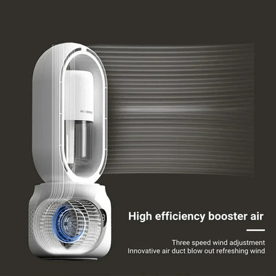 Ventilateur sans pales avec veilleuse et fonction pulvérisation - Silencieux et portable pour chambre et bureau