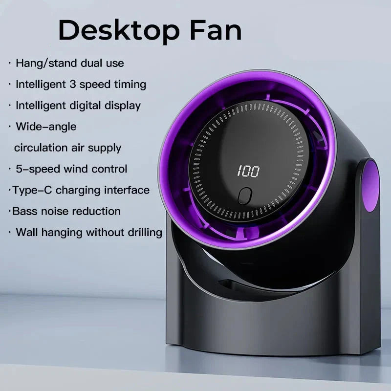 Ventilador de mesa ultra silencioso sin aspas: enfriador de aire seguro y eficiente para los días calurosos de verano.