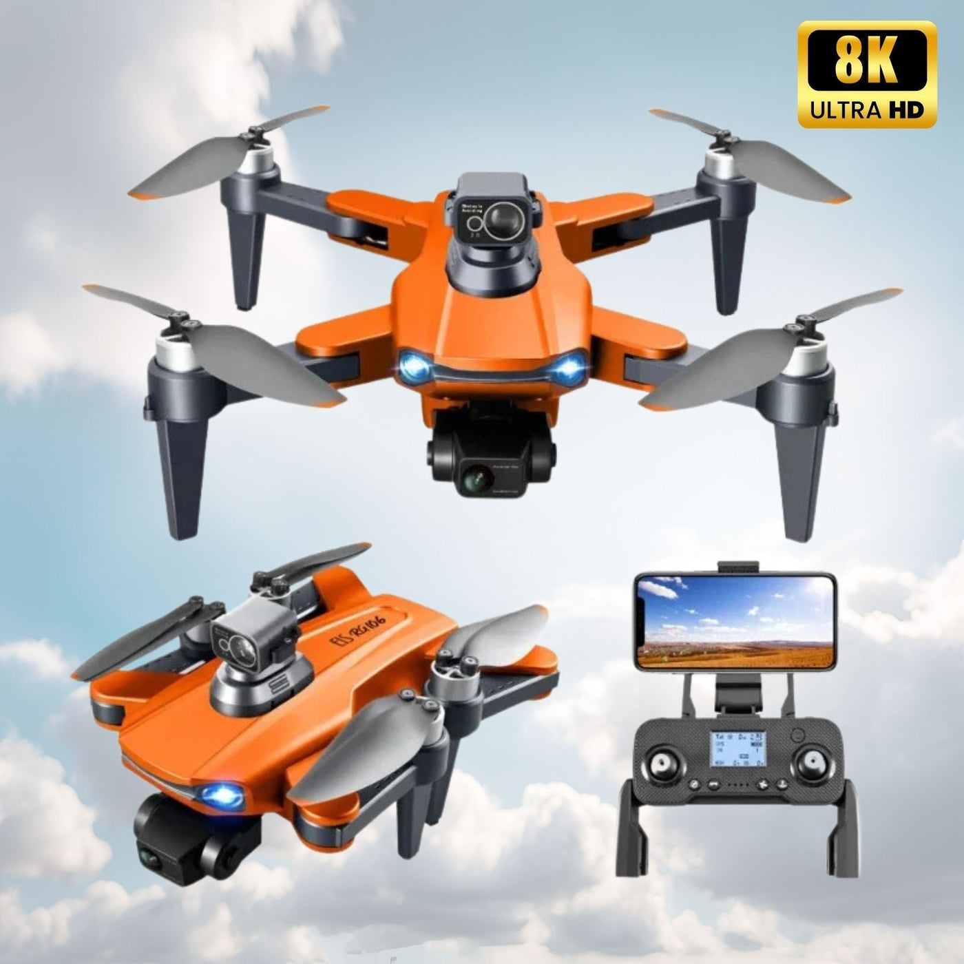 RG109 Pro Drone - Drone 8K HD con doppia telecamera, GPS e motori brushless