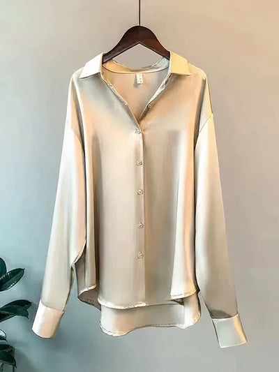 Blusa de satén de manga larga - Klara