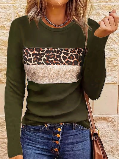 Camicia da donna a maniche lunghe con stampa leopardata - Perfetta per tutte le stagioni