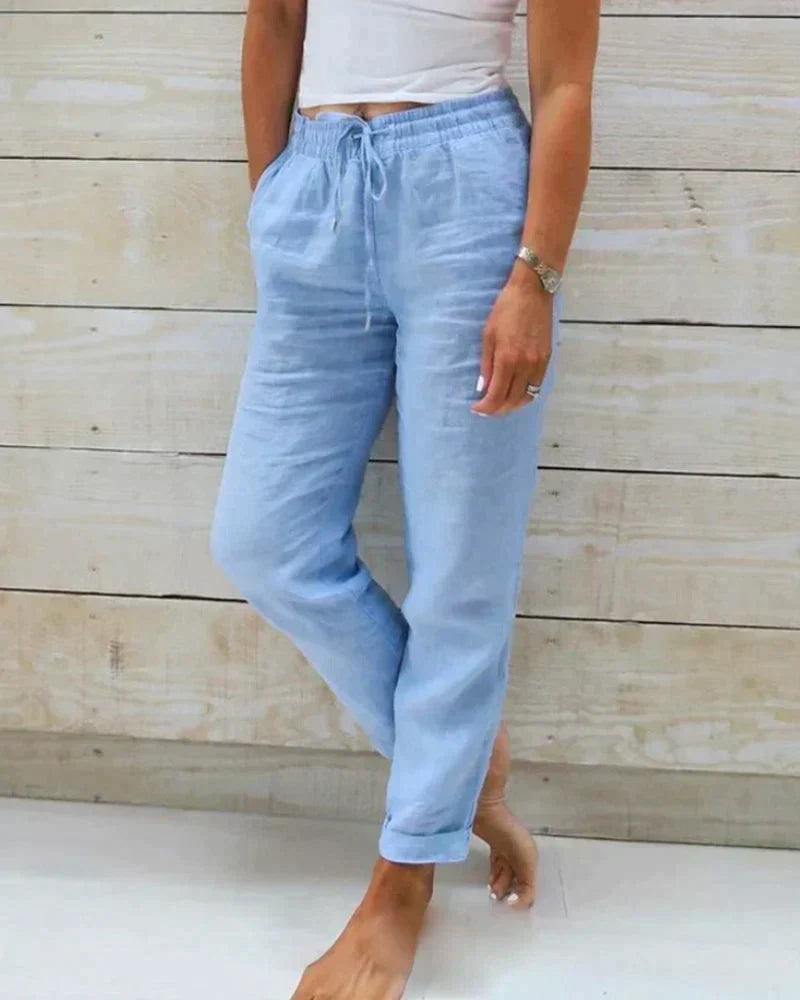 Stacy - pantaloni di lino da donna