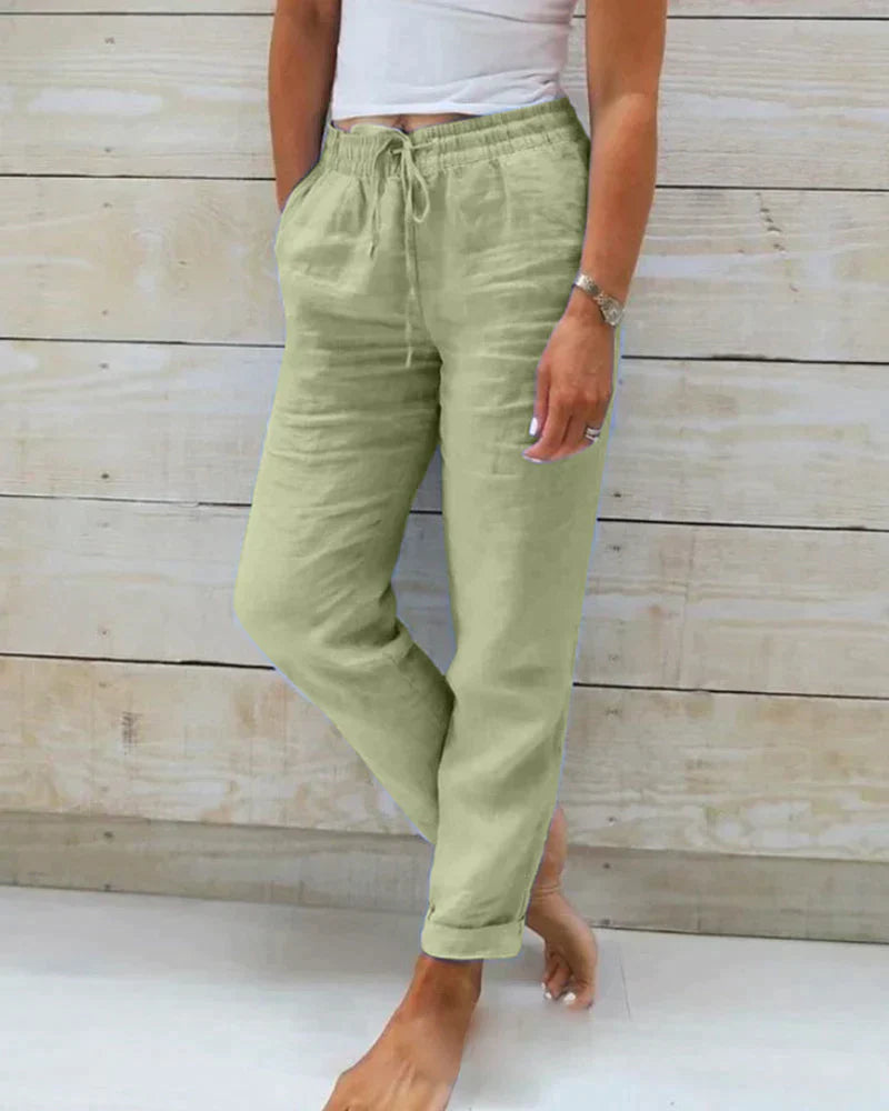 Stacy - pantaloni di lino da donna