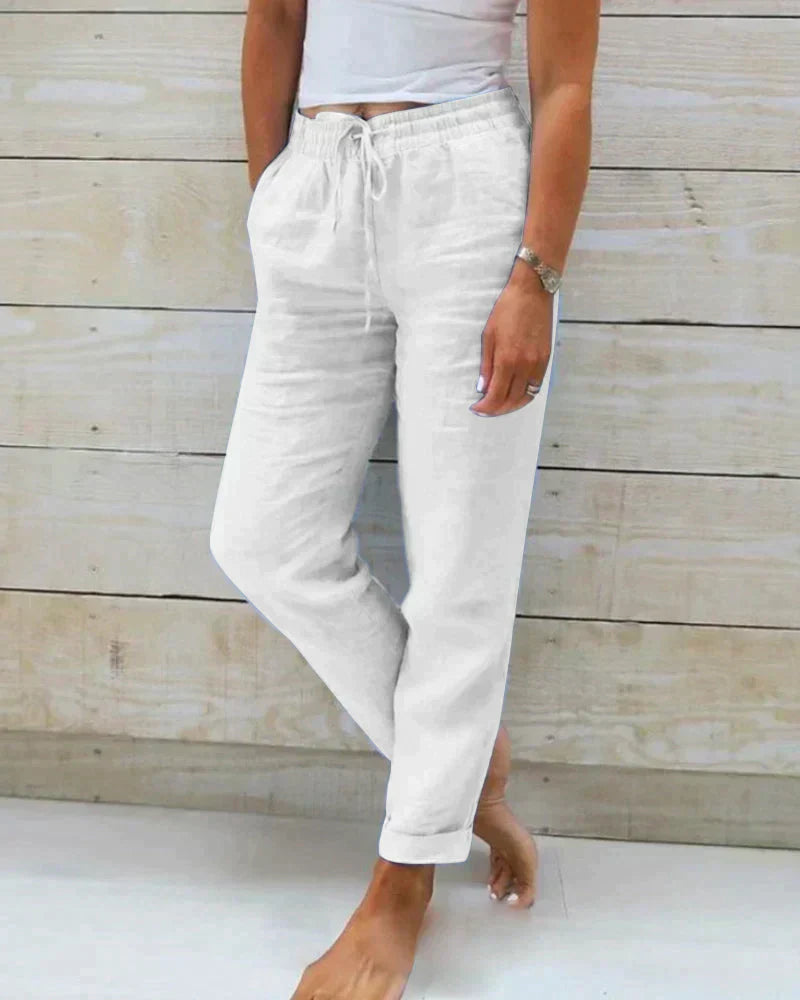 Stacy - pantaloni di lino da donna
