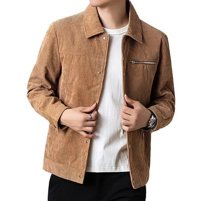 Chaqueta de transición clásica de pana de alta calidad para hombre. 