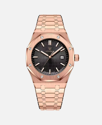 Elegante orologio da polso da uomo da 41 mm con cassa in acciaio inossidabile