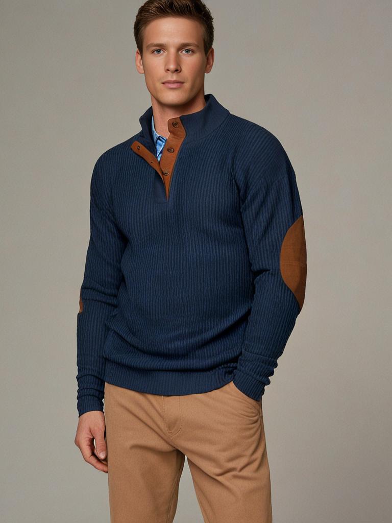 Suéter clásico de canalé para hombre 