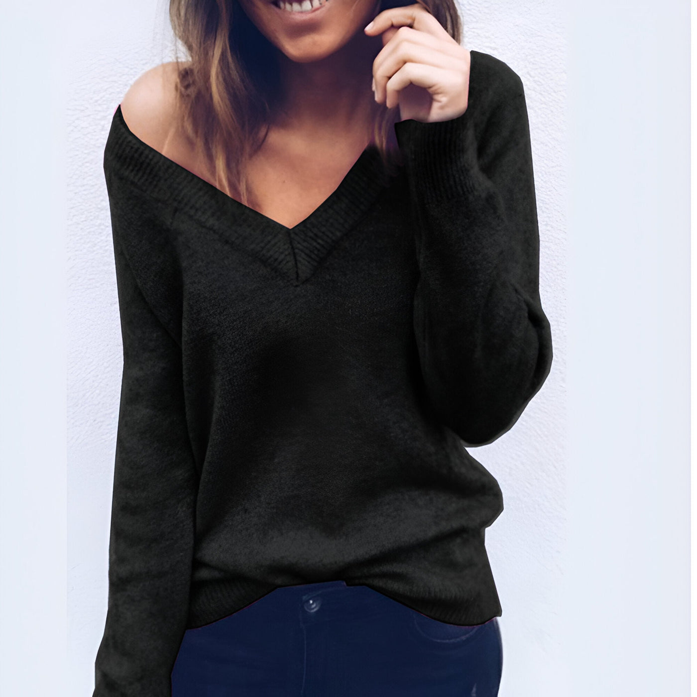 Top ajustado con cuello en V para mujer: perfecto para todas las estaciones