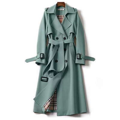Elegant Long Trench avec ceinture - incontournable pour l'automne et le printemps