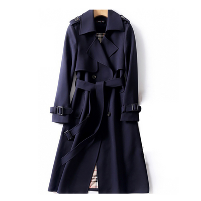 Elegant Long Trench avec ceinture - incontournable pour l'automne et le printemps