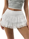 Mini-jupe femme à volants et ceinture large