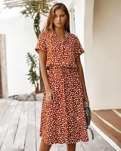 Abito elegante con stampa leopardo