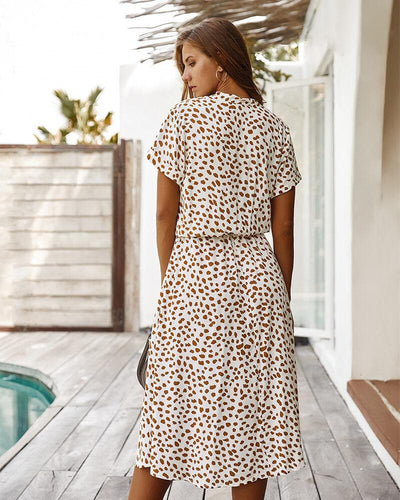Abito elegante con stampa leopardo
