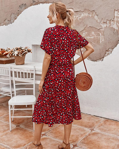 Abito elegante con stampa leopardo