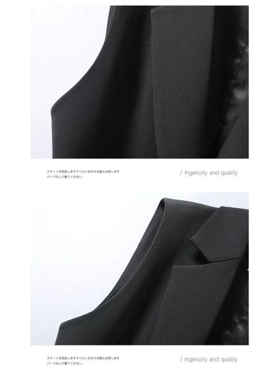 Gilet classico da donna monopetto senza maniche con collo a revers
