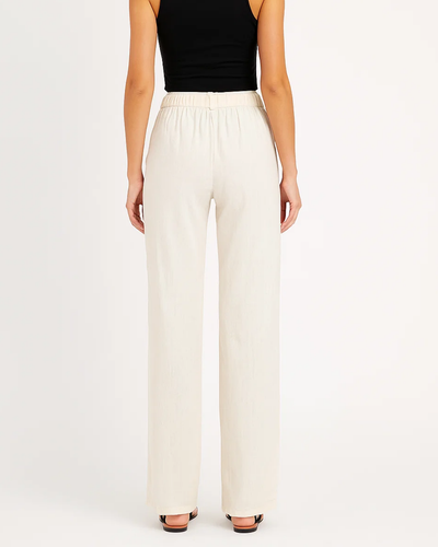 Pantalon d'été élégant à taille élastique pour femme