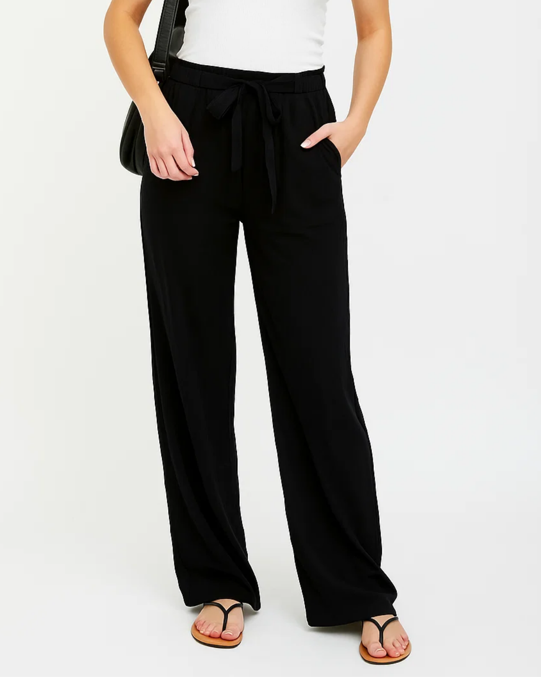 Pantalon d'été élégant à taille élastique pour femme