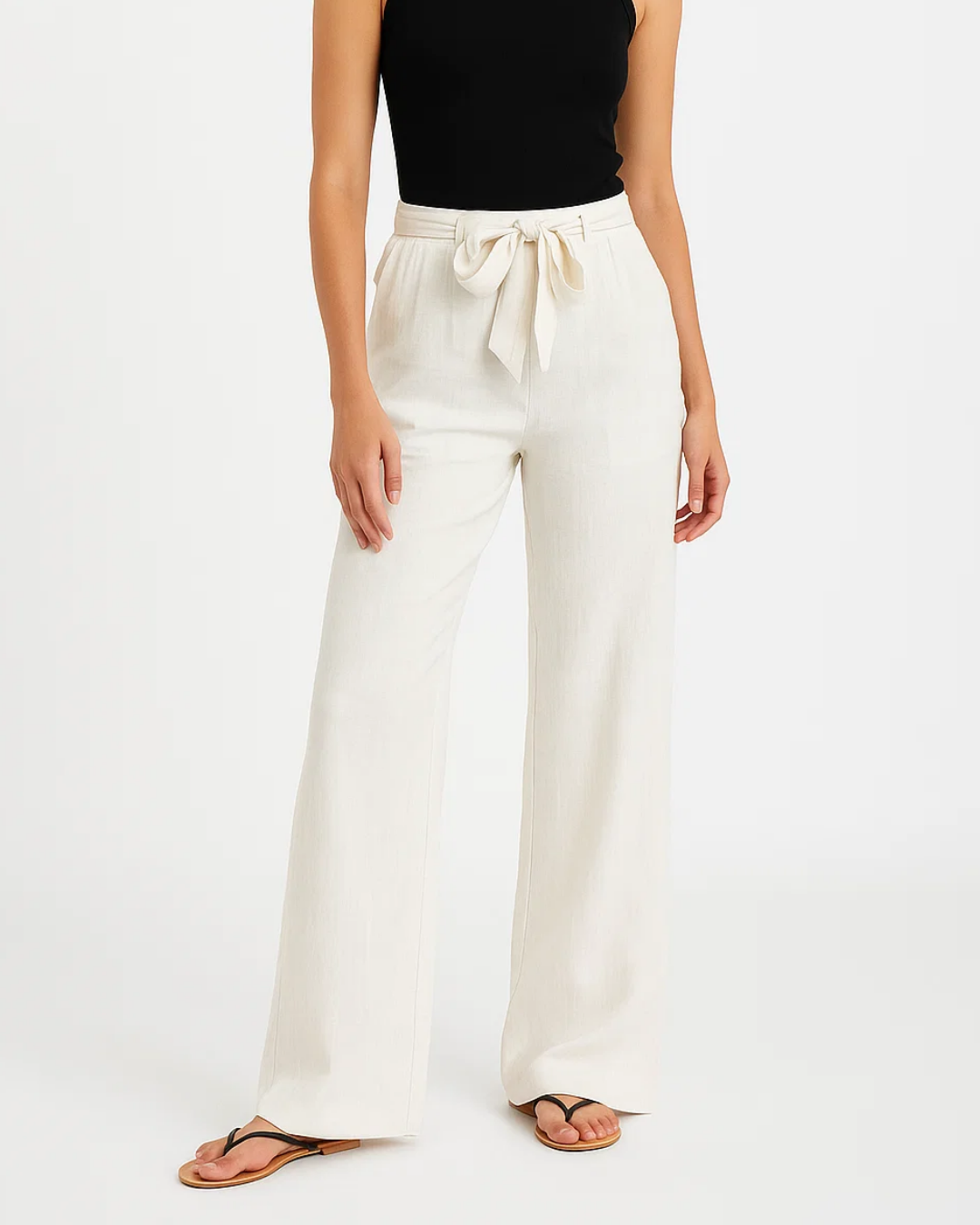 Pantalon d'été élégant à taille élastique pour femme