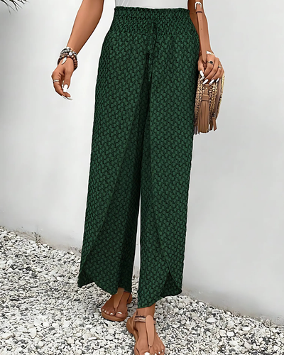 Pantalon d'été pour femme à imprimé géométrique