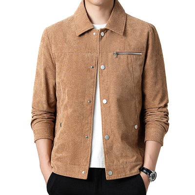 Chaqueta de transición clásica de pana de alta calidad para hombre. 