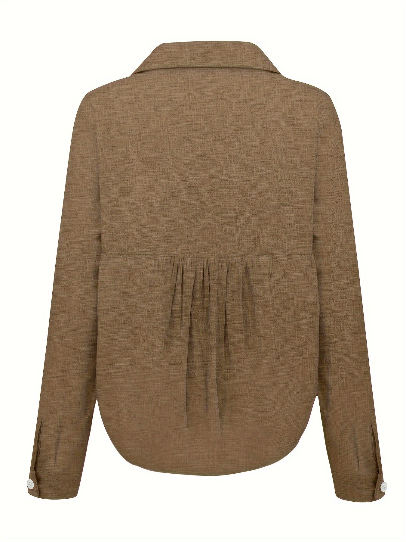 Chemise décontractée en lin à manches longues pour femme pour le printemps et l'automne