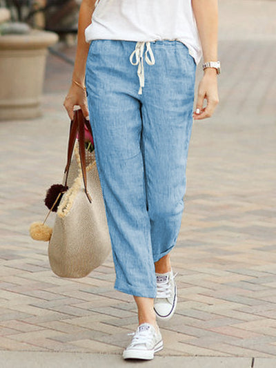 Pantalones elásticos de corte relajado