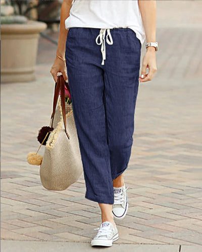 Pantalones elásticos de corte relajado