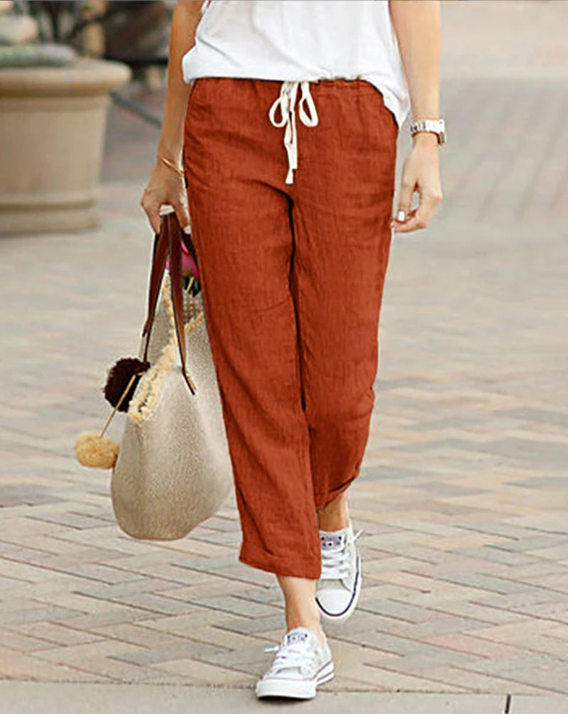 Pantalones elásticos de corte relajado