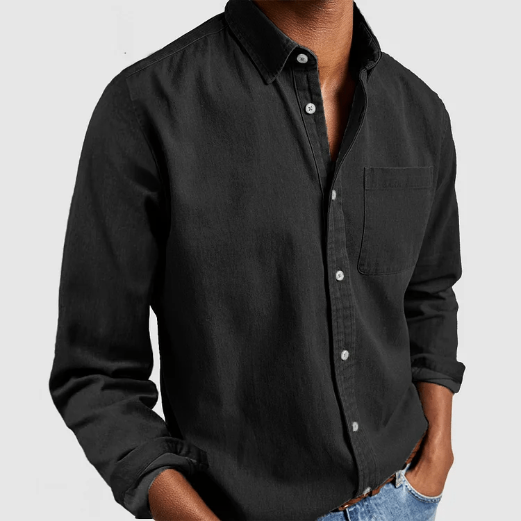 Camisa clásica informal con botones para hombre, perfecta para todas las estaciones.