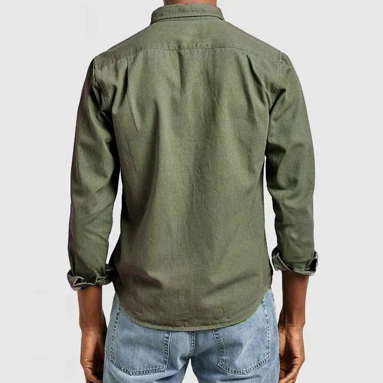 Camisa clásica informal con botones para hombre, perfecta para todas las estaciones.